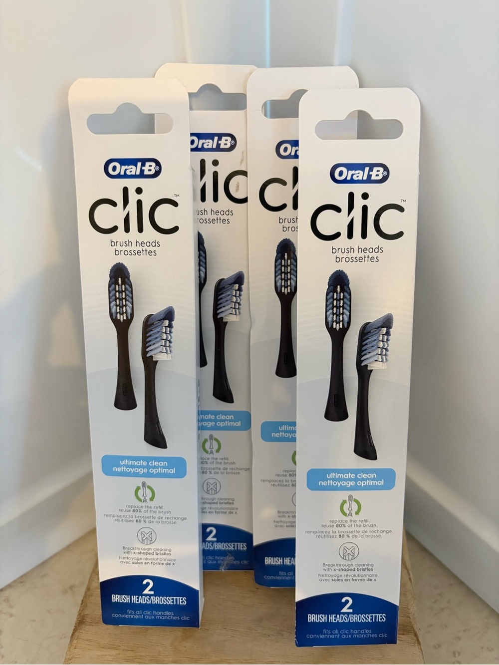 Oral B Clic Replacement Brush Heads - Black (2 Pack)